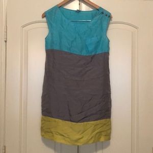 Anthropologie color block dress; size 0 petite